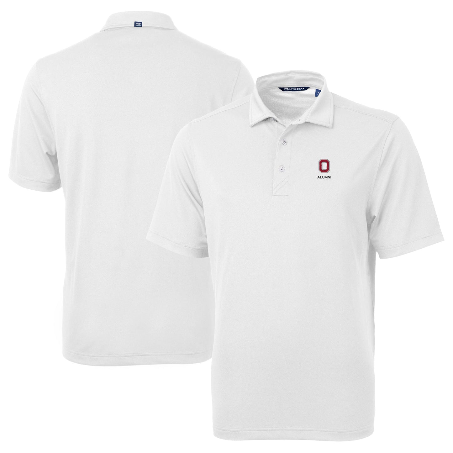 Men's Cutter & Buck  White Ohio State Buckeyes Alumni Logo Virtue Eco Pique Recycled Polo