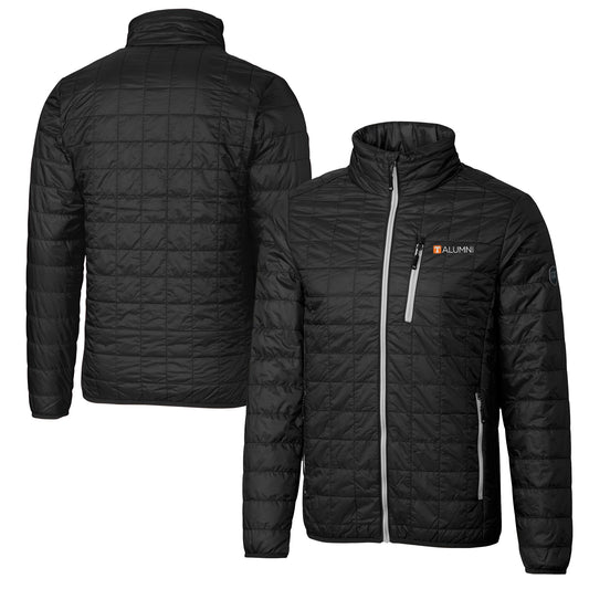 Men's Cutter & Buck  Black Tennessee Volunteers Alumni Logo Rainier PrimaLoft Eco Insulated Full-Zip Puffer Vest