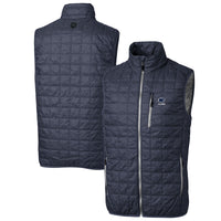 Men's Cutter & Buck  Anthracite Penn State Nittany Lions Alumni Logo Rainier PrimaLoft Eco Insulated Full-Zip Puffer Vest