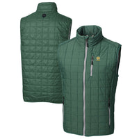 Men's Cutter & Buck  Green Notre Dame Fighting Irish Alumni Logo Rainier PrimaLoft Eco Insulated Full-Zip Puffer Vest