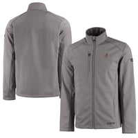 Men's Cutter & Buck  Gray Alabama Crimson Tide Alumni Logo Evoke Eco Softshell Recycled Full-Zip Jacket