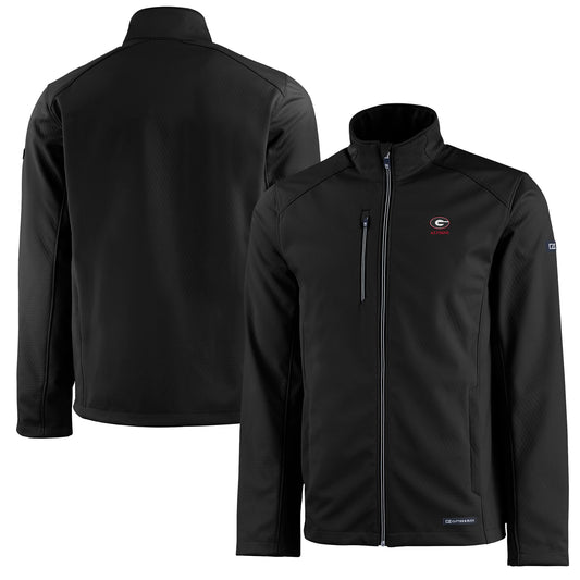 Men's Cutter & Buck  Black Georgia Bulldogs Alumni Logo Evoke Eco Softshell Recycled Full-Zip Jacket