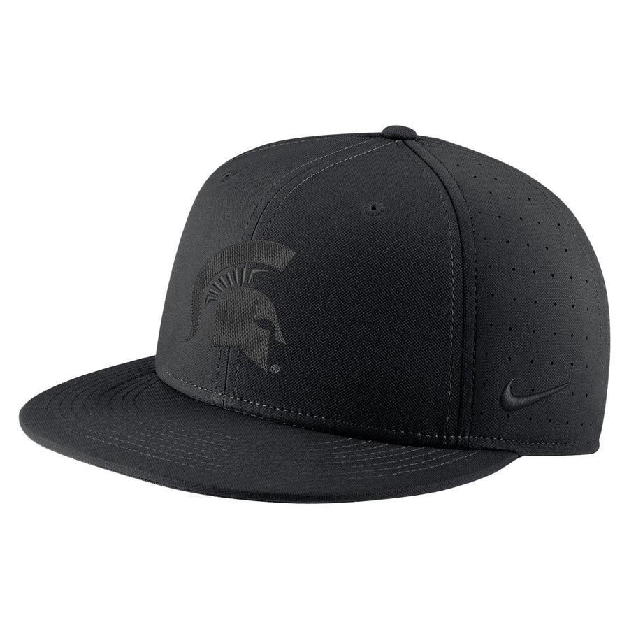 Men's Nike Michigan State Spartans Triple Black Performance Fitted Hat