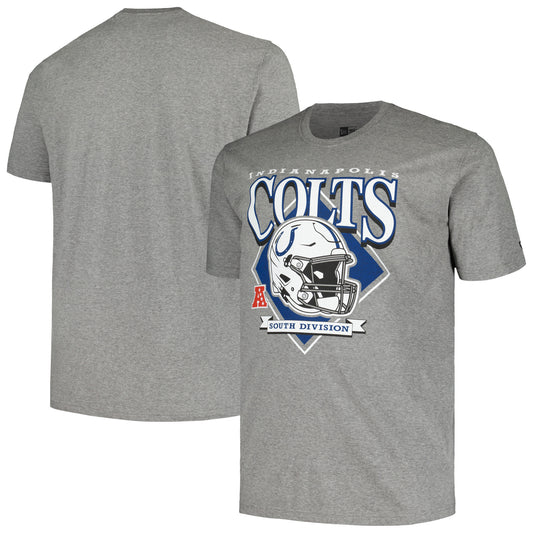 Men's New Era  Gray Indianapolis Colts Big & Tall Helmet T-Shirt