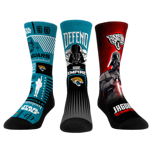 Rock Em Socks Stormtrooper & Darth Vader Jacksonville Jaguars Three-Pack Star Wars Crew Socks Set