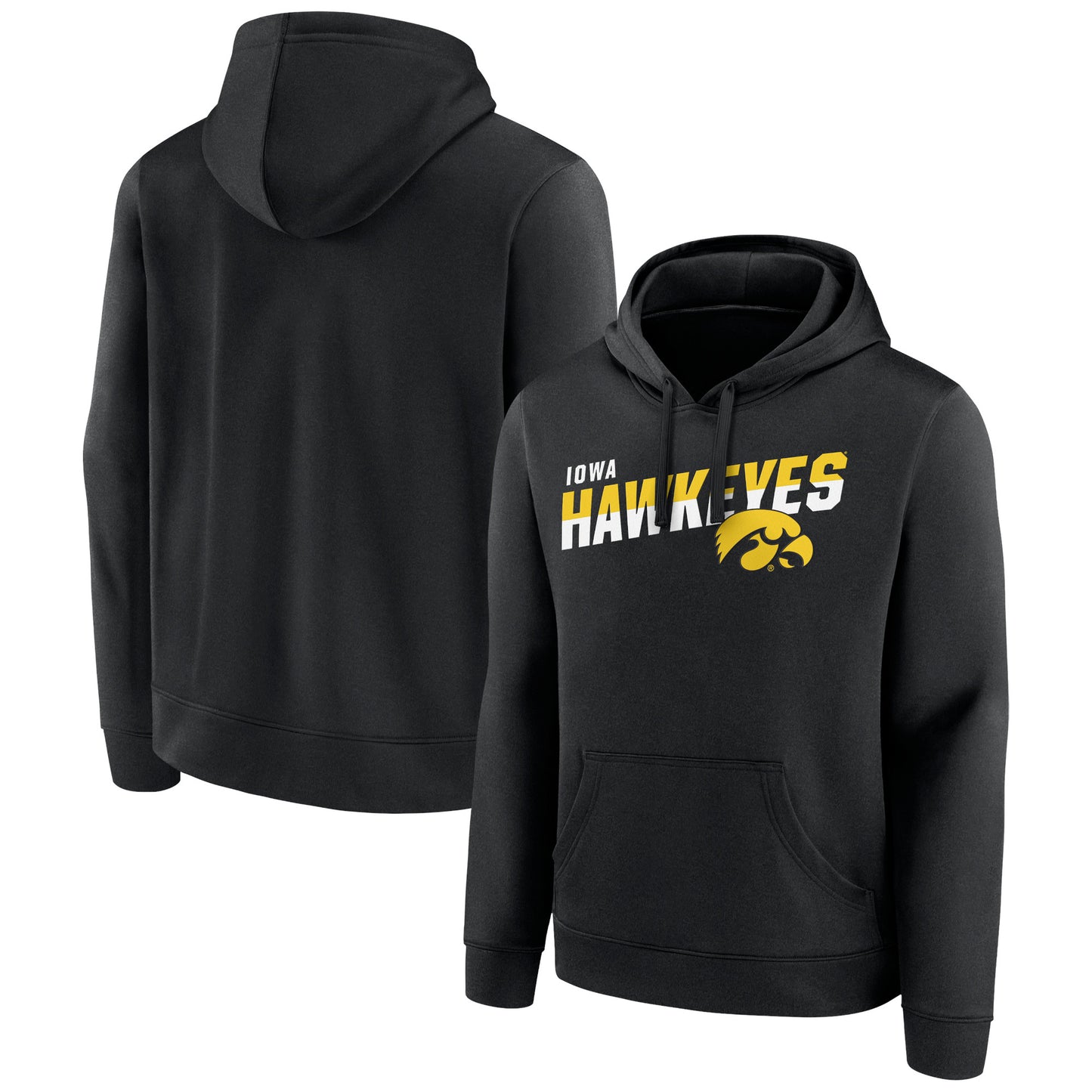 Men's Black Iowa Hawkeyes Quick Slant Pullover Hoodie