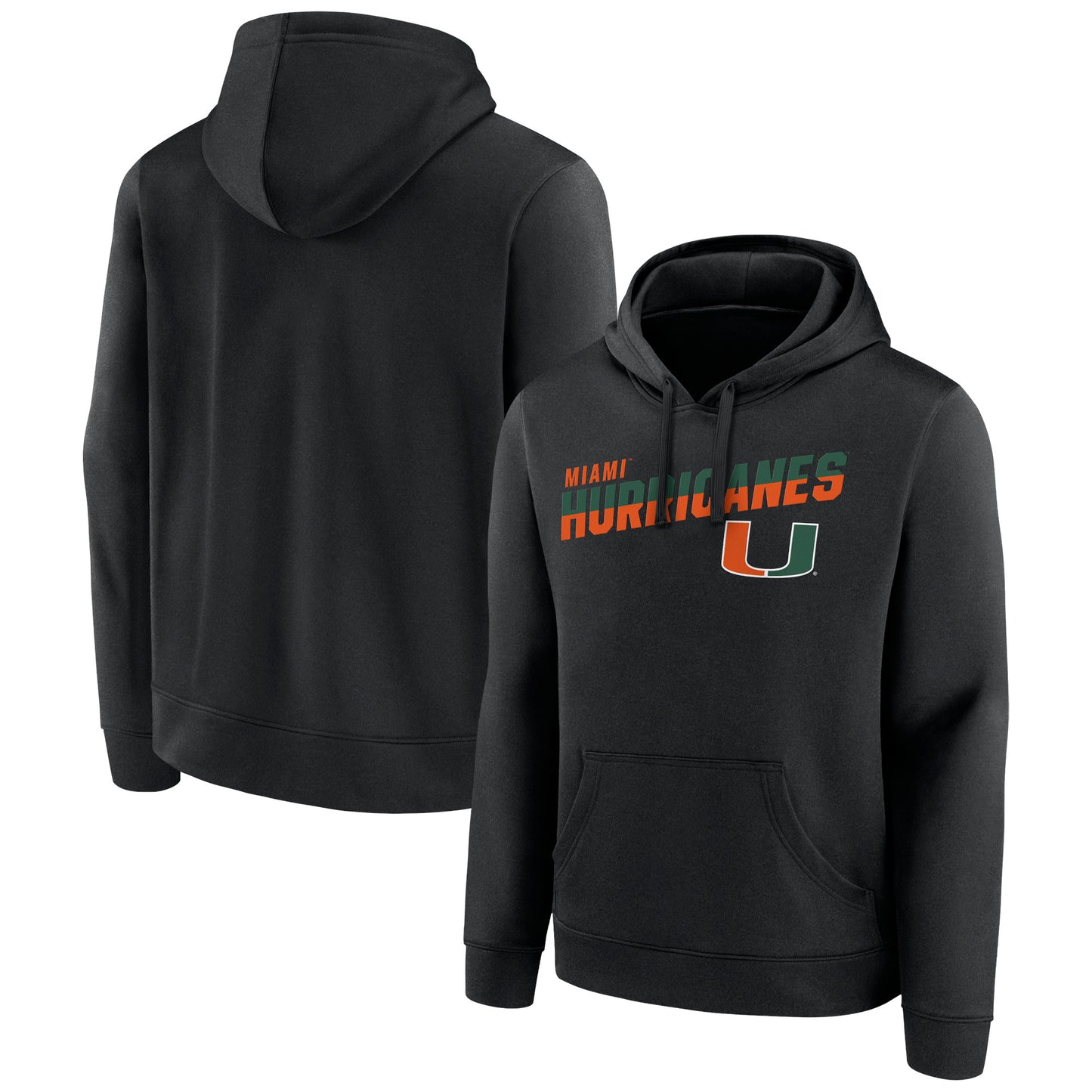 Men's Black Miami Hurricanes Quick Slant Pullover Hoodie