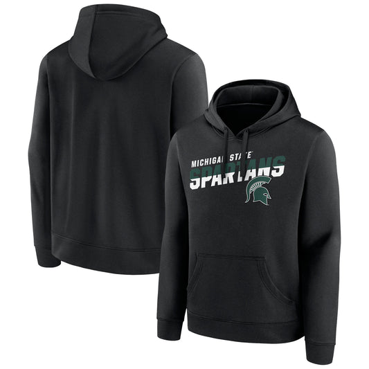 Men's Black Michigan State Spartans Quick Slant Pullover Hoodie