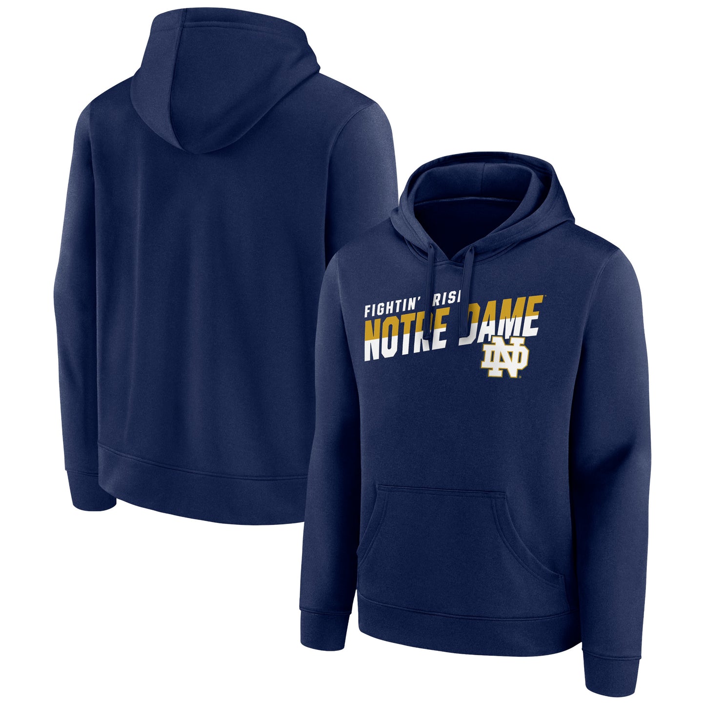 Men's Navy Notre Dame Fighting Irish Quick Slant Pullover Hoodie