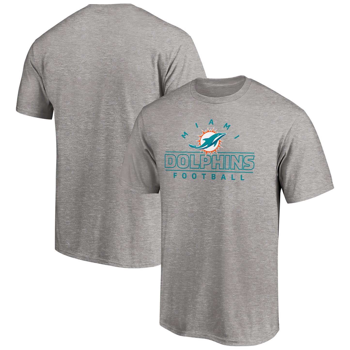 Men's Heather Gray Miami Dolphins Dual Threat T-Shirt