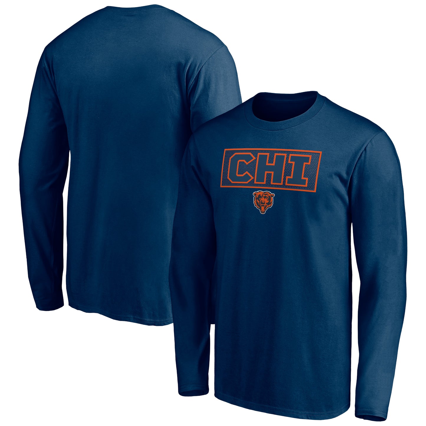 Men's Navy Chicago Bears Squad Throwbacks Long Sleeve T-Shirt