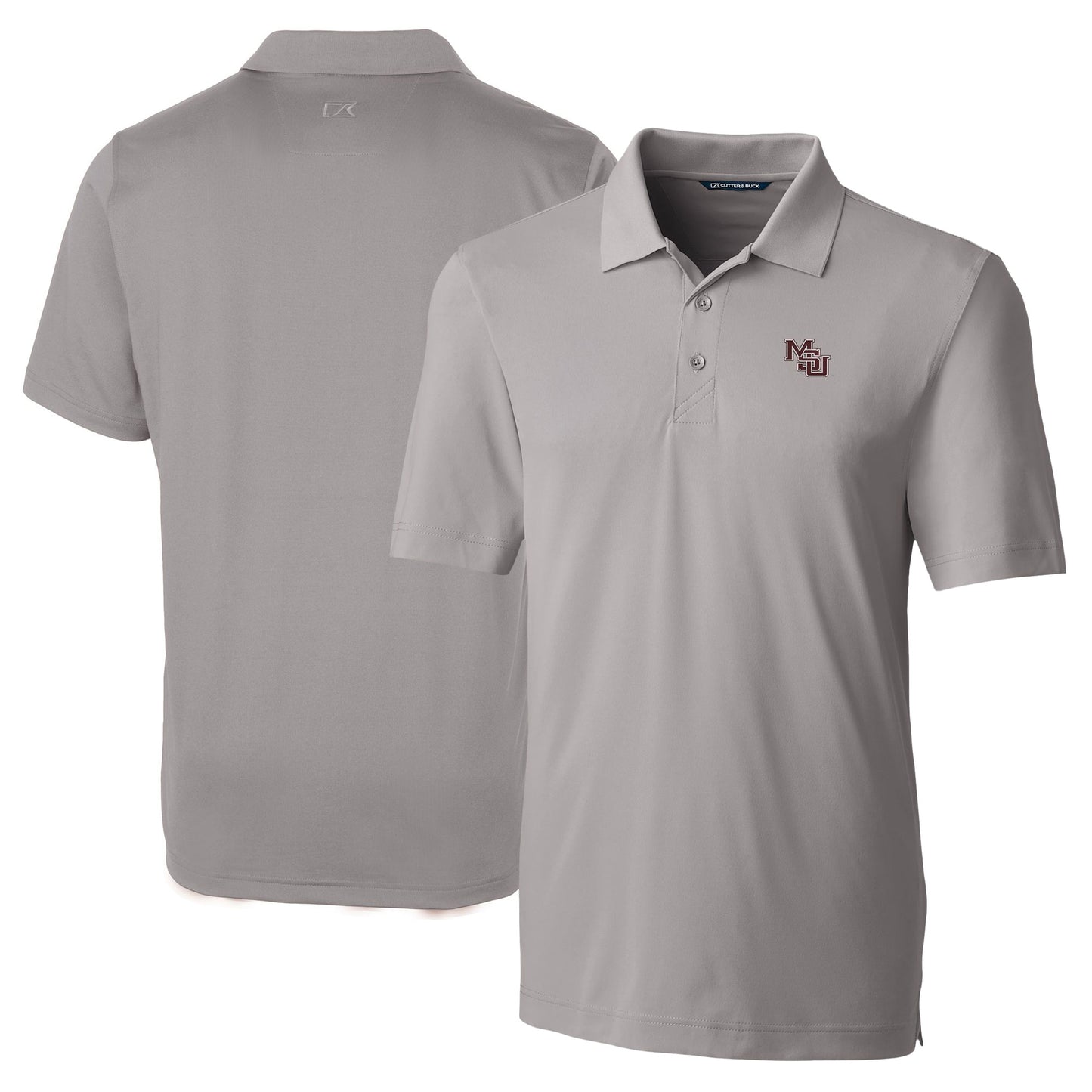 Men's Cutter & Buck  Gray Mississippi State Bulldogs Vault Forge Stretch Polo