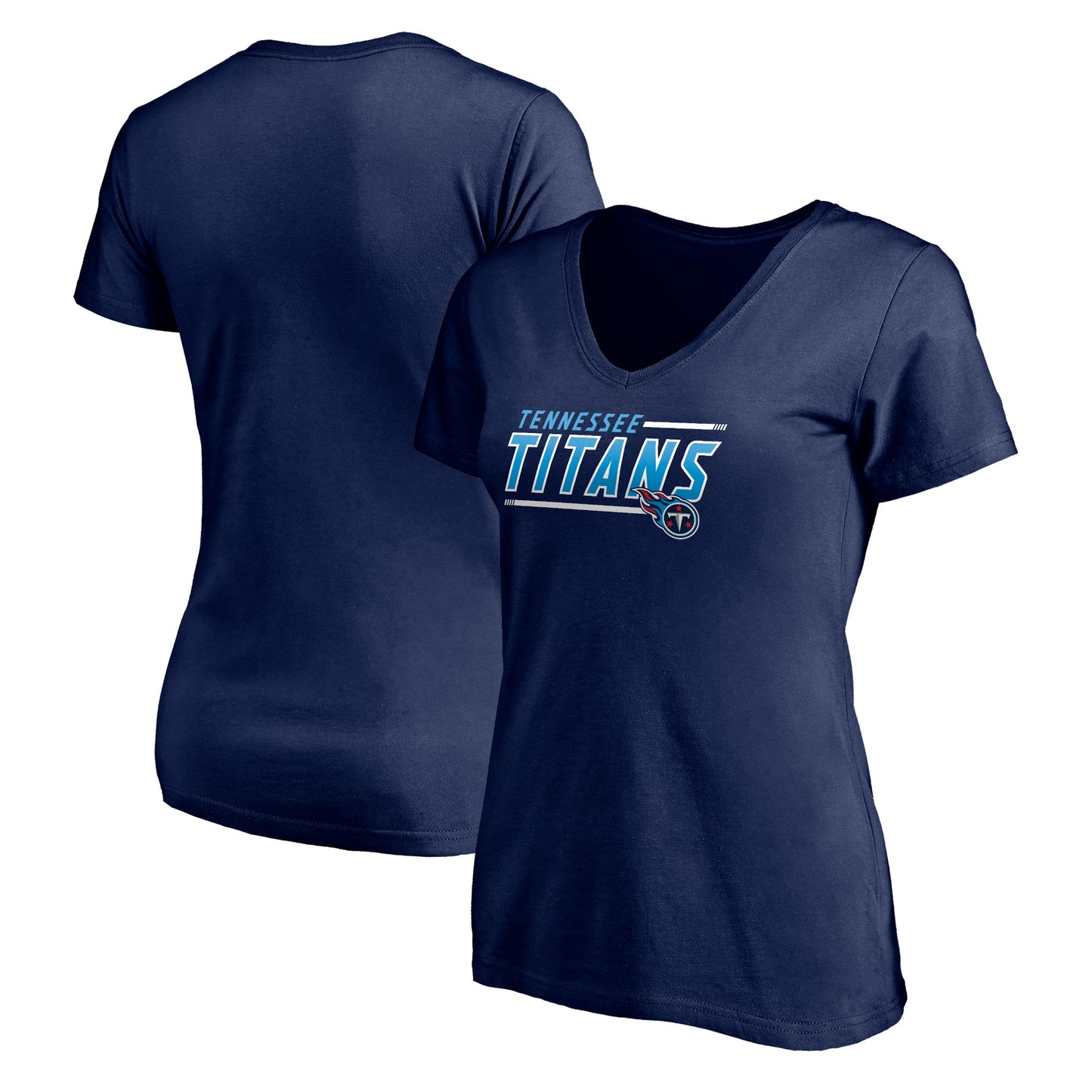 Women's Navy Tennessee Titans Mascot In Bounds V-Neck T-Shirt