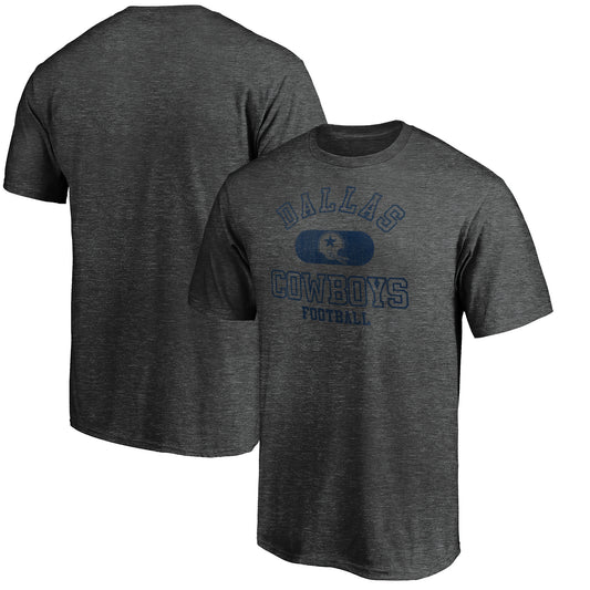 Men's Heather Charcoal Dallas Cowboys Varsity Issued Throwback T-Shirt