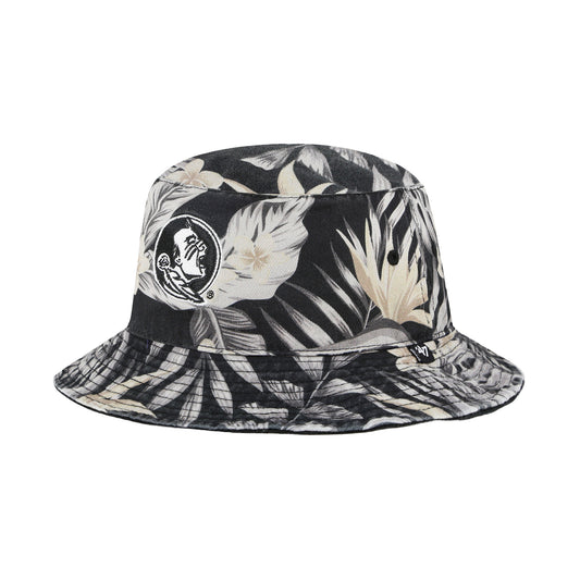 Men's '47 Black Florida State Seminoles Tropicalia Bucket Hat