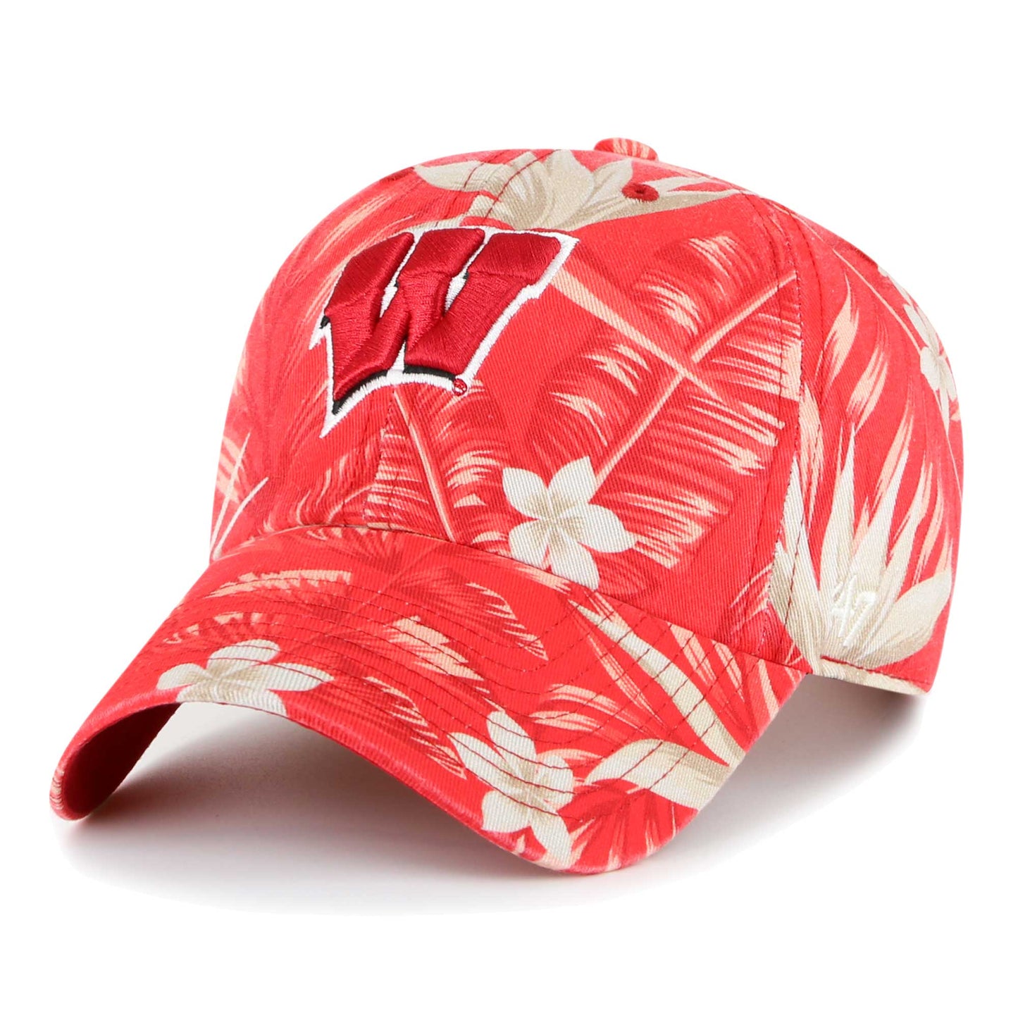 Men's '47 Red Wisconsin Badgers Tropicalia Clean Up Adjustable Hat