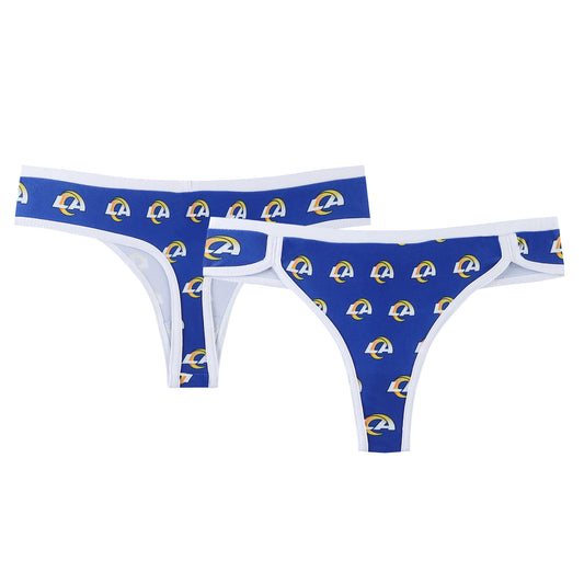 Women's Concepts Sport Royal Los Angeles Rams Gauge Allover Print Knit Thong