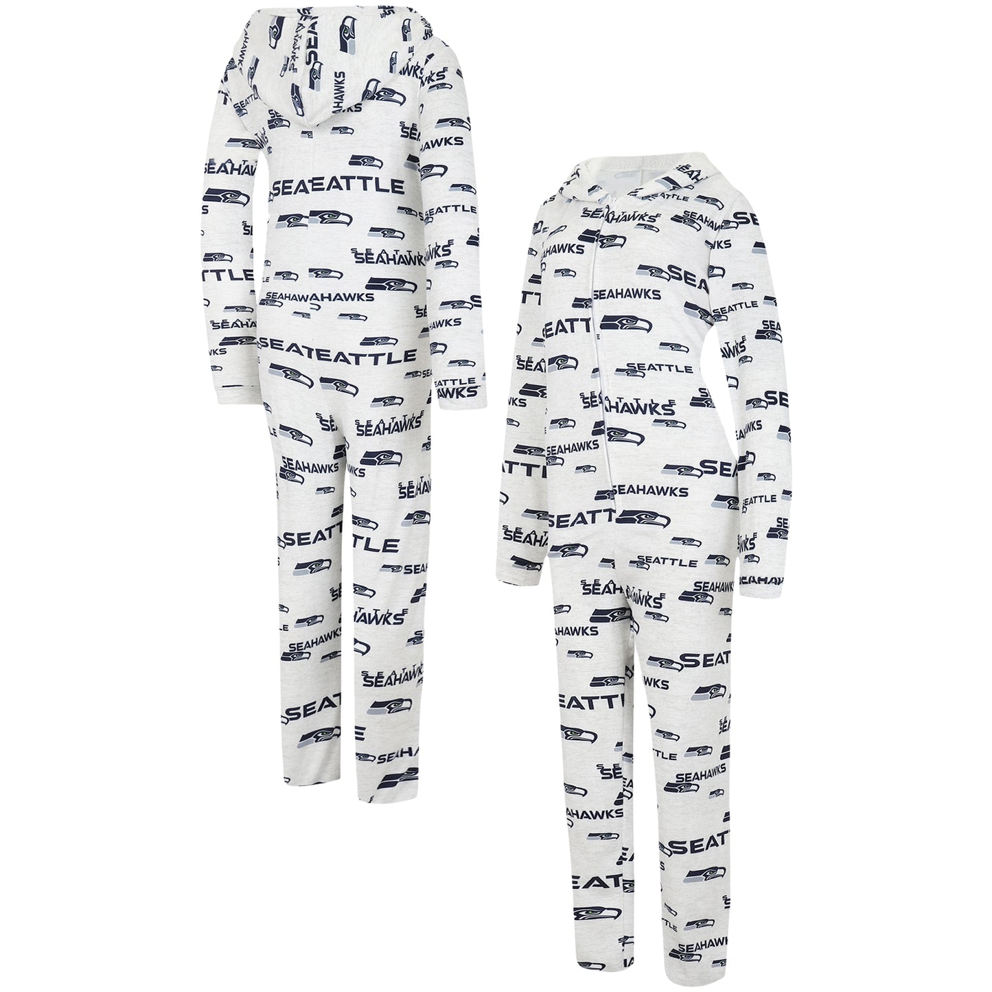 Women's Concepts Sport  Cream Seattle Seahawks Docket Hoodie Full-Zip Union Suit