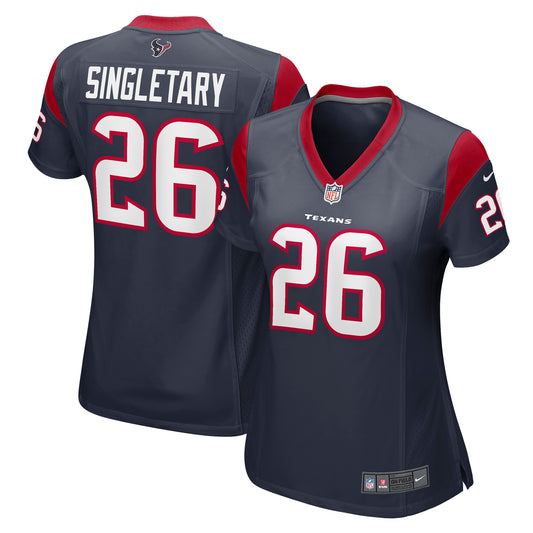 Women's Nike Devin Singletary Navy Houston Texans Team Game Jersey