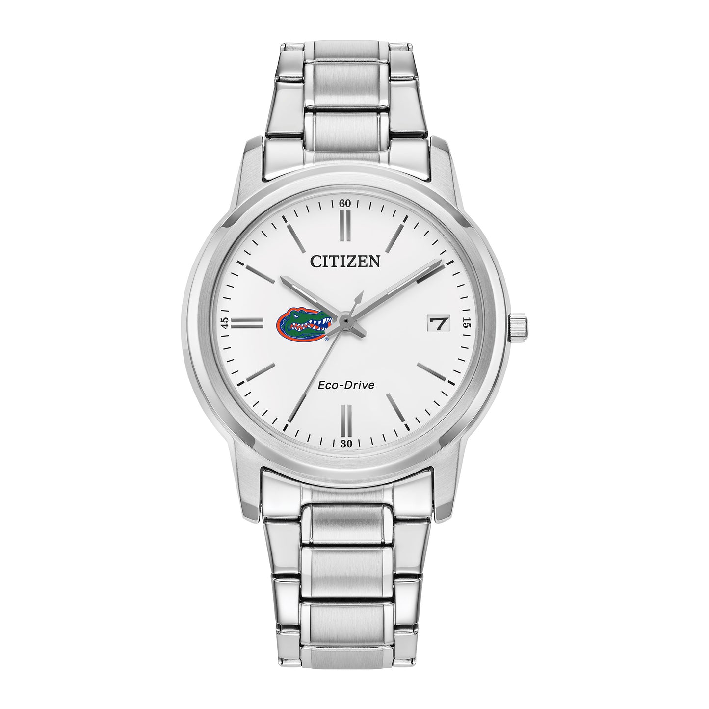 Women's Citizen Watch Silver Florida Gators Eco-Drive White Dial Stainless Steel Watch