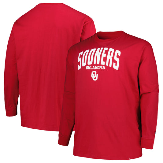 Men's Champion Crimson Oklahoma Sooners Big & Tall Arch Long Sleeve T-Shirt