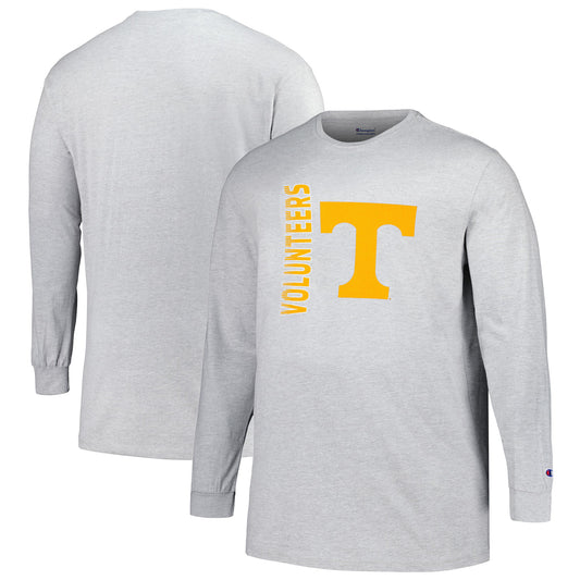 Men's Champion Heather Gray Tennessee Volunteers Big & Tall Mascot Long Sleeve T-Shirt