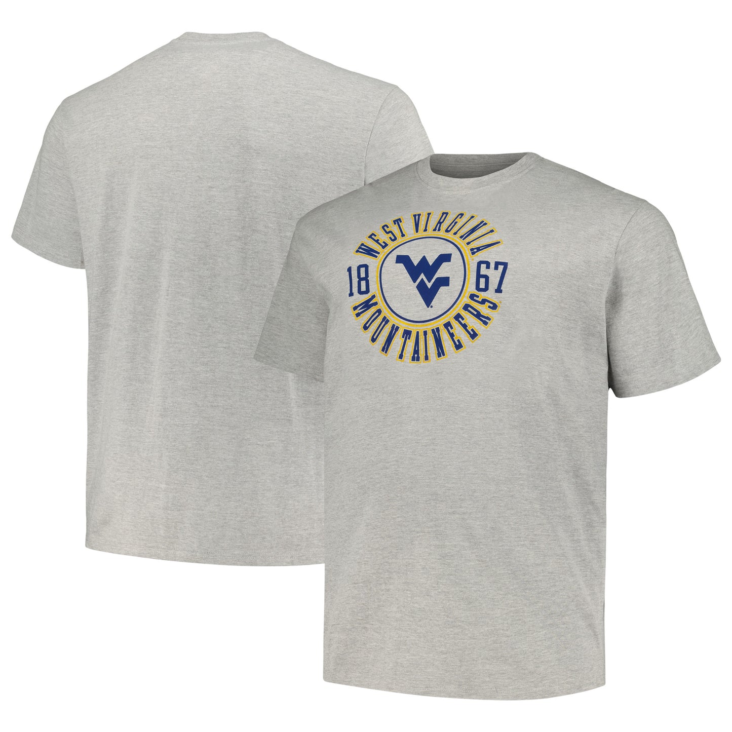 Men's Champion Heather Gray West Virginia Mountaineers Big & Tall Circle Logo T-Shirt