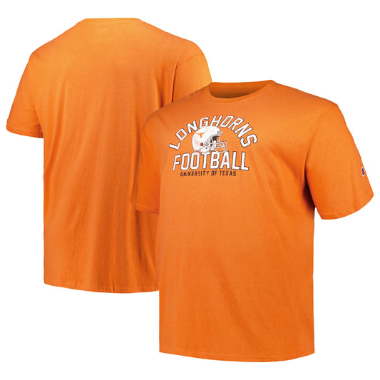 Men's Champion Texas Orange Texas Longhorns Big & Tall Football Helmet T-Shirt