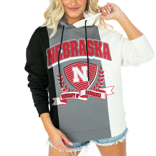 Women's Gameday Couture  Black Nebraska Huskers Hall Of Fame Color Block Pullover Hoodie