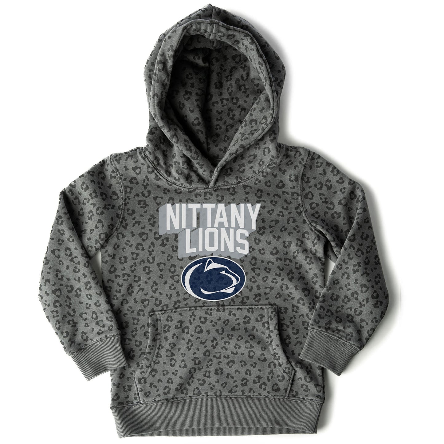 Girls Youth Gameday Couture  Black Penn State Nittany Lions Running Wild Leopard Print Pullover Hoodie