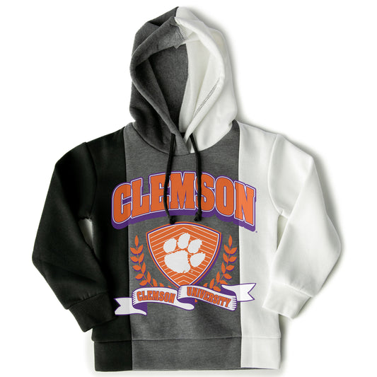 Girls Youth Gameday Couture  Black Clemson Tigers Hall Of Fame Color Block Pullover Hoodie