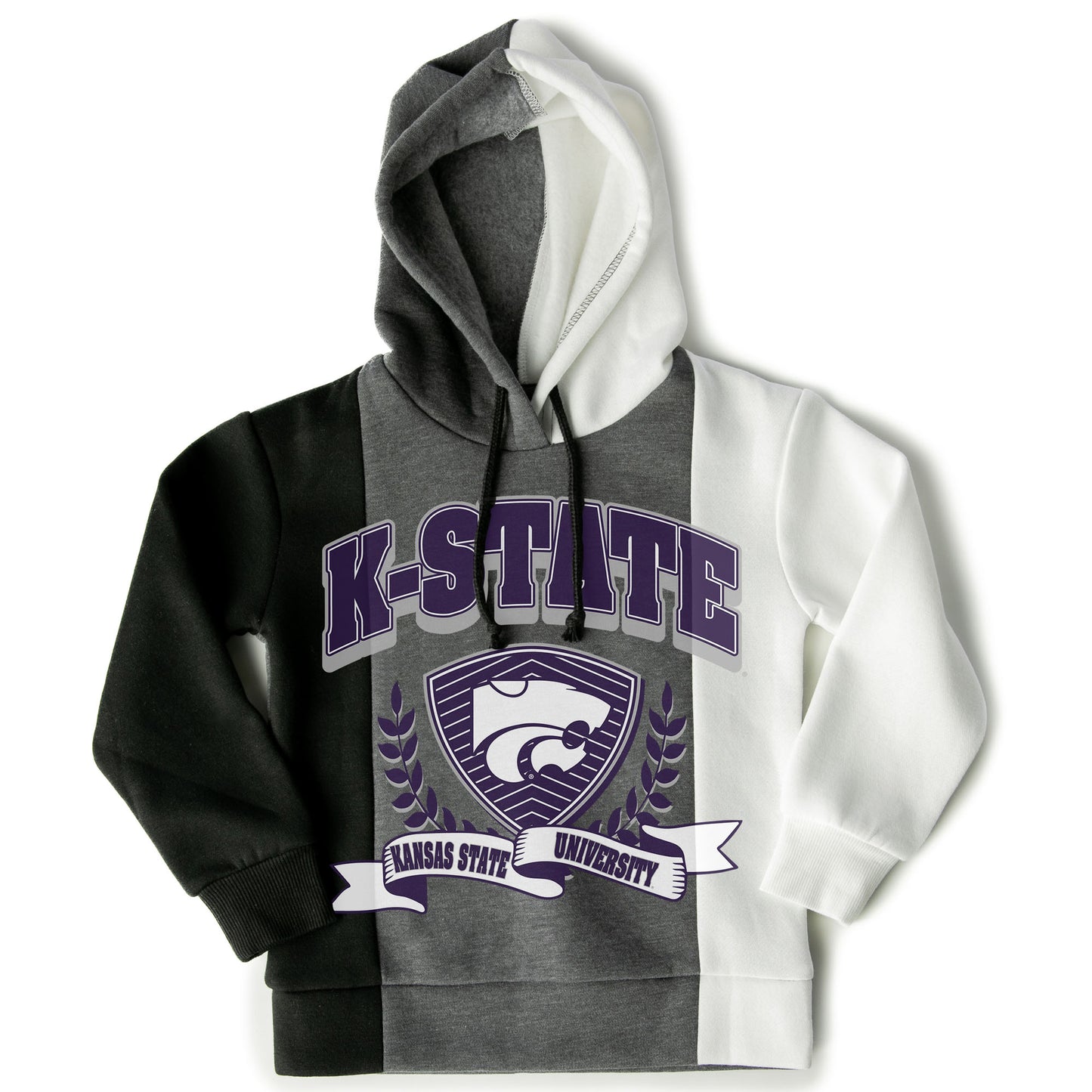 Girls Youth Gameday Couture  Black Kansas State Wildcats Hall Of Fame Color Block Pullover Hoodie