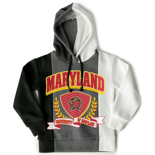 Girls Youth Gameday Couture  Black Maryland Terrapins Hall Of Fame Color Block Pullover Hoodie