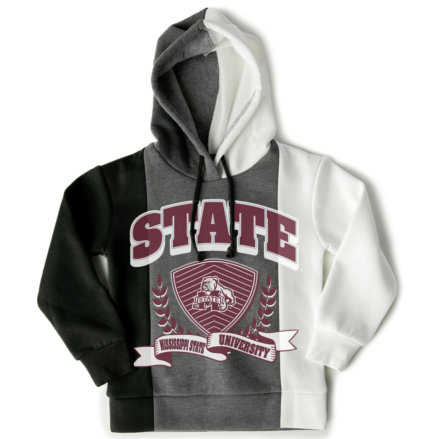 Girls Youth Gameday Couture  Black Mississippi State Bulldogs Hall Of Fame Color Block Pullover Hoodie