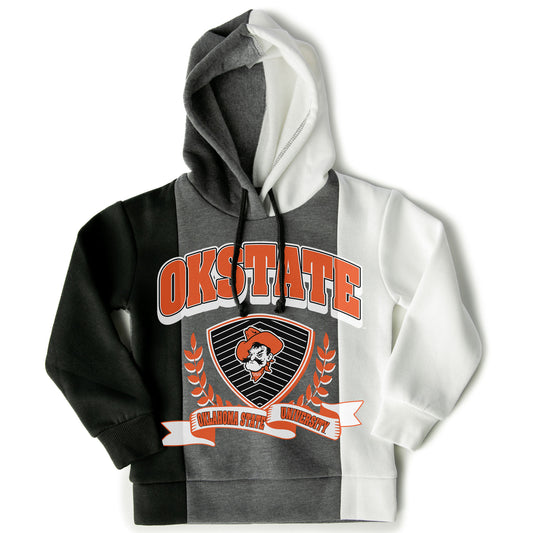 Girls Youth Gameday Couture  Black Oklahoma State Cowboys Hall Of Fame Color Block Pullover Hoodie