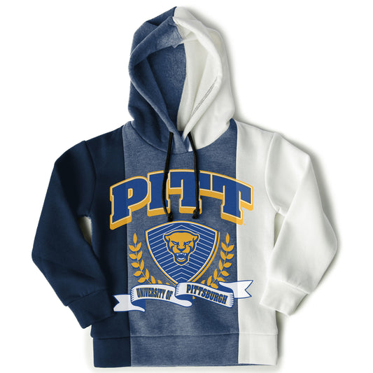 Girls Youth Gameday Couture  Navy Pitt Panthers Hall Of Fame Color Block Pullover Hoodie