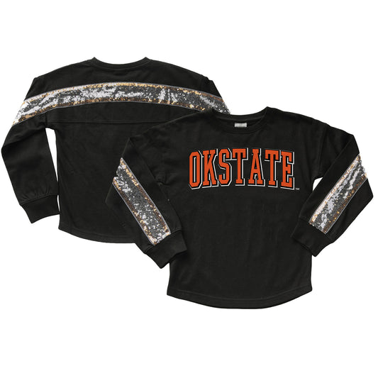 Girls Youth Gameday Couture  Black Oklahoma State Cowboys Guess Who's Back Long Sleeve T-Shirt