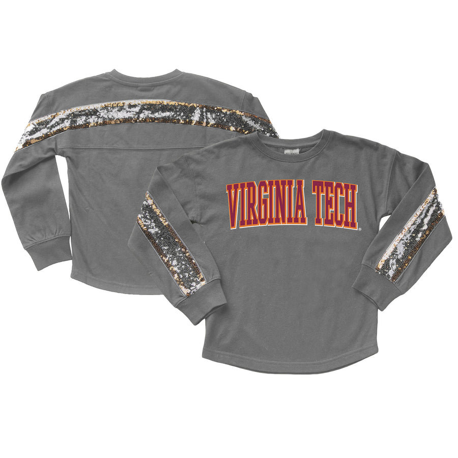 Girls Youth Gameday Couture  Gray Virginia Tech Hokies Guess Who's Back Long Sleeve T-Shirt