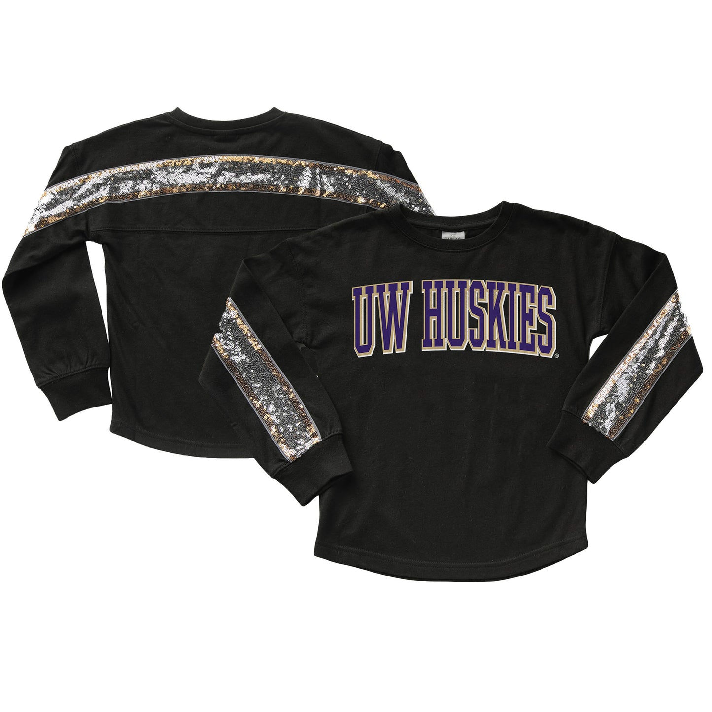 Girls Youth Gameday Couture  Black Washington Huskies Guess Who's Back Long Sleeve T-Shirt