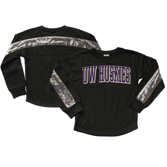 Girls Youth Gameday Couture  Black Washington Huskies Guess Who's Back Long Sleeve T-Shirt