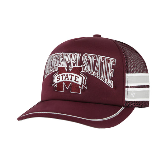 Men's '47 Maroon Mississippi State Bulldogs Sideband Trucker Adjustable Hat