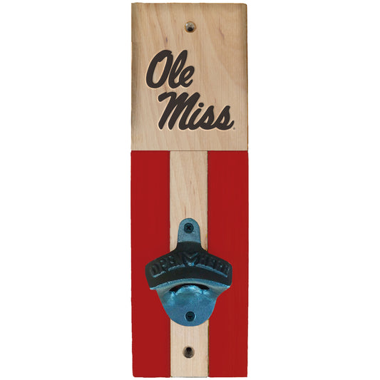 Ole Miss Rebels 3.5" x 11.5" Wall Mounted Bottle Opener