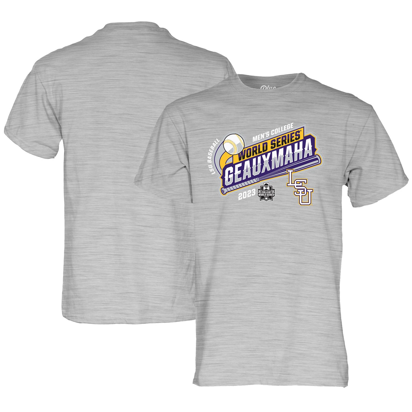 Blue 84  Gray LSU Tigers 2023 NCAA Men's Baseball College World Series T-Shirt