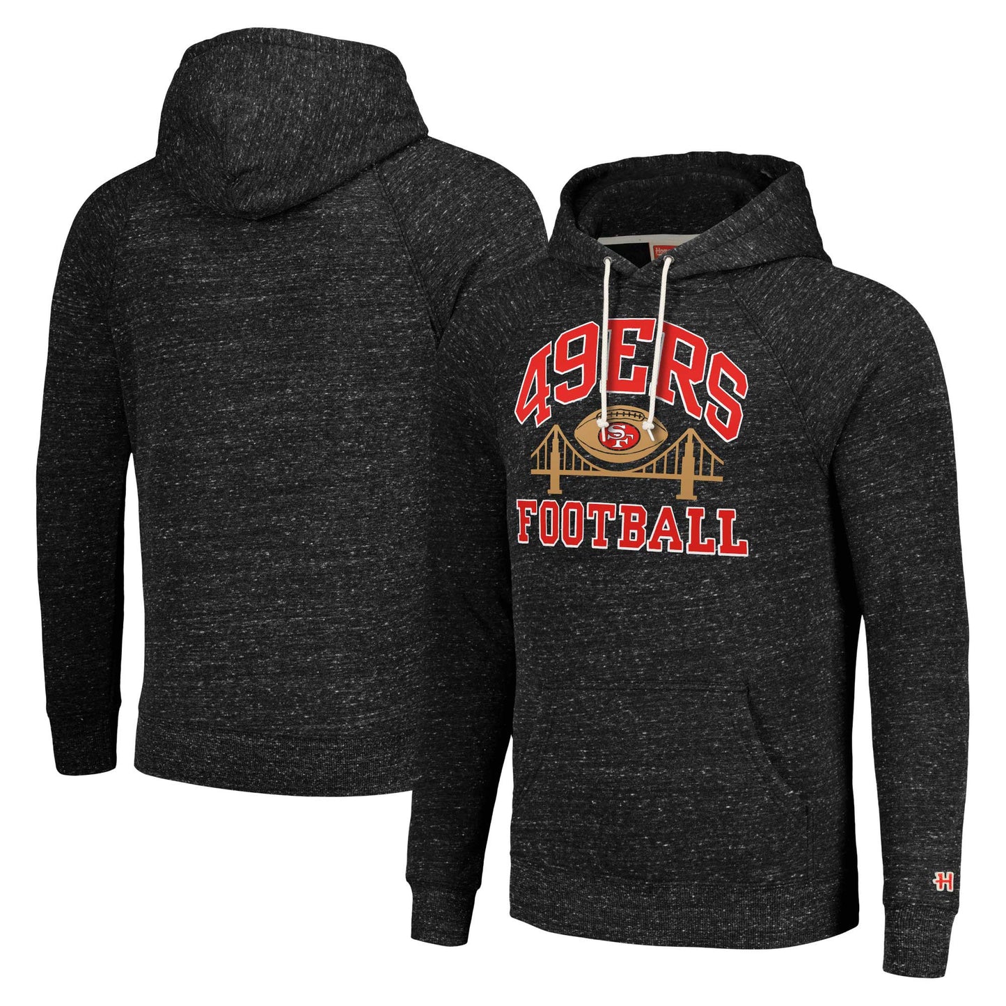 Unisex Homage  Charcoal San Francisco 49ers Hyperlocal Raglan Pullover Hoodie