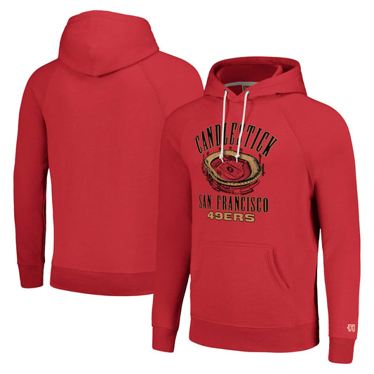 Unisex Homage  Scarlet San Francisco 49ers Hyperlocal Raglan Pullover Hoodie