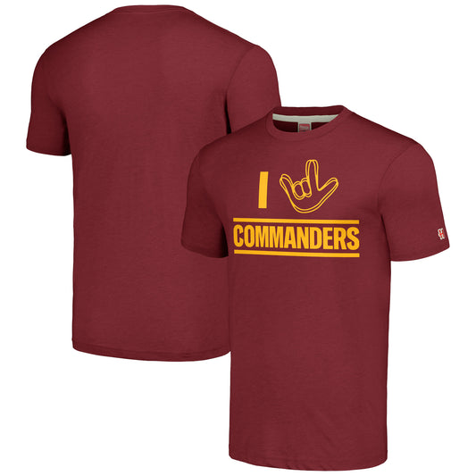 Unisex Homage Burgundy Washington Commanders The NFL ASL Collection by Love Sign Tri-Blend T-Shirt