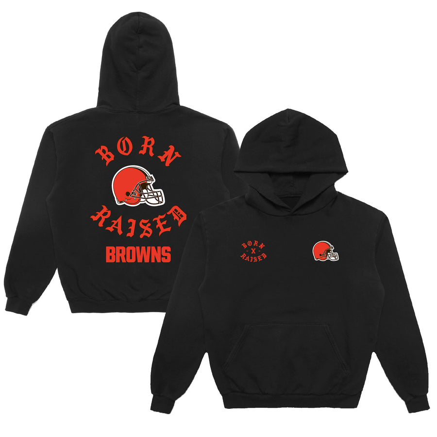 Unisex Born x Raised  Black Cleveland Browns Pullover Hoodie