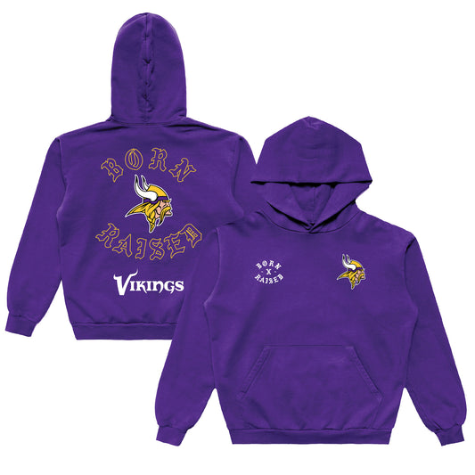 Unisex Born x Raised  Purple Minnesota Vikings Pullover Hoodie