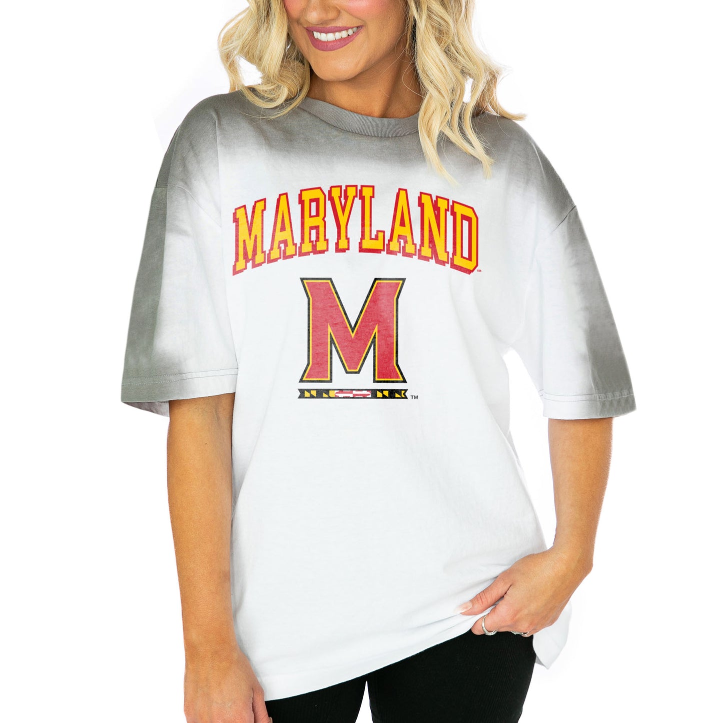 Women's Gameday Couture  White Maryland Terrapins Interception Oversized T-Shirt