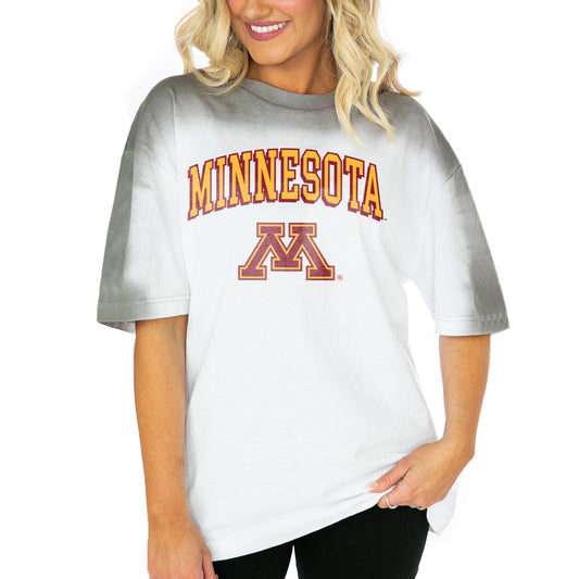 Women's Gameday Couture  White Minnesota Golden Gophers Interception Oversized T-Shirt